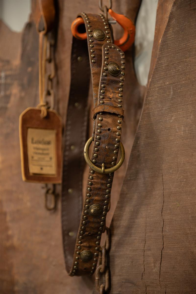 70s/80s Rocker Zımbalı Deri Kemer