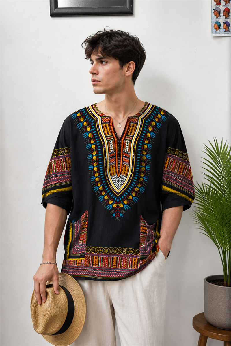 70s&90s Afro Geleneksel Gömlek