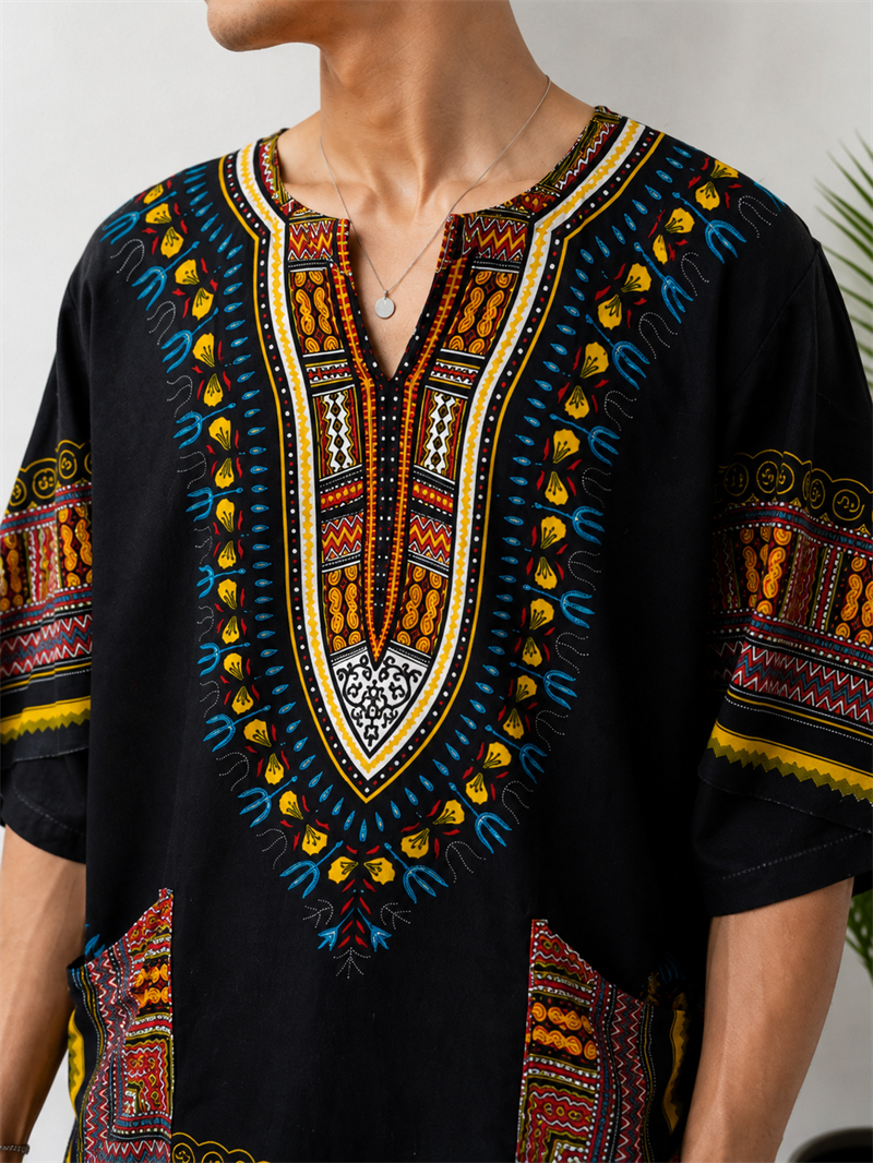 70s&90s Afro Geleneksel Gömlek