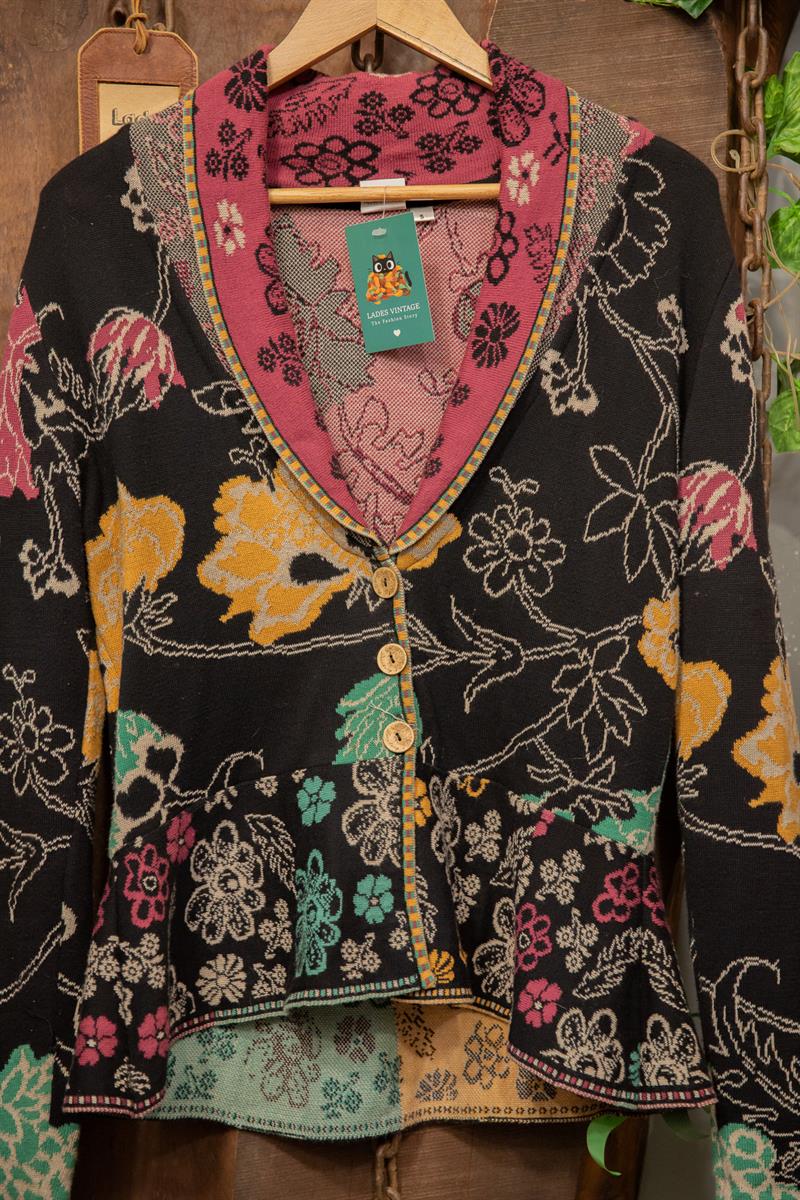 80s-90s Bohemian Floral Hırka/Ceket