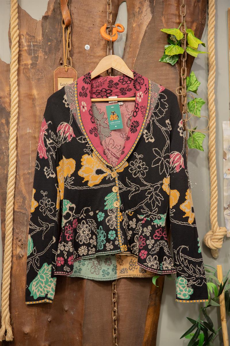 80s-90s Bohemian Floral Hırka/Ceket