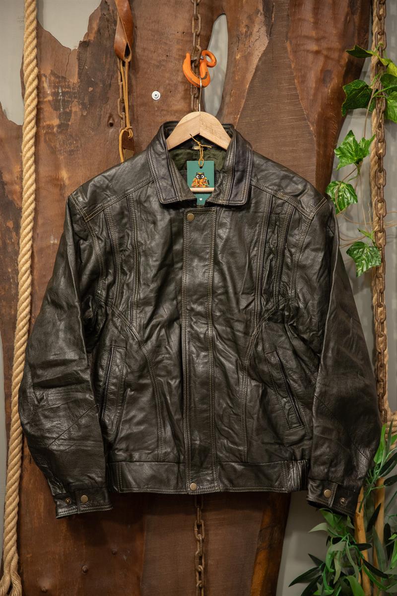 80s-90s Oversize Bomber Deri Ceket