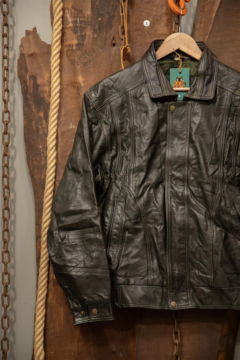 80s-90s Oversize Bomber Deri Ceket