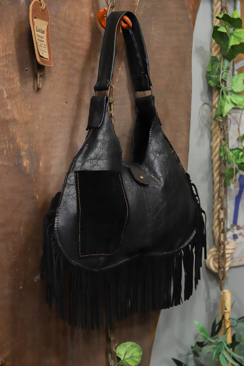 80s-90s Western Fringe Deri Çanta