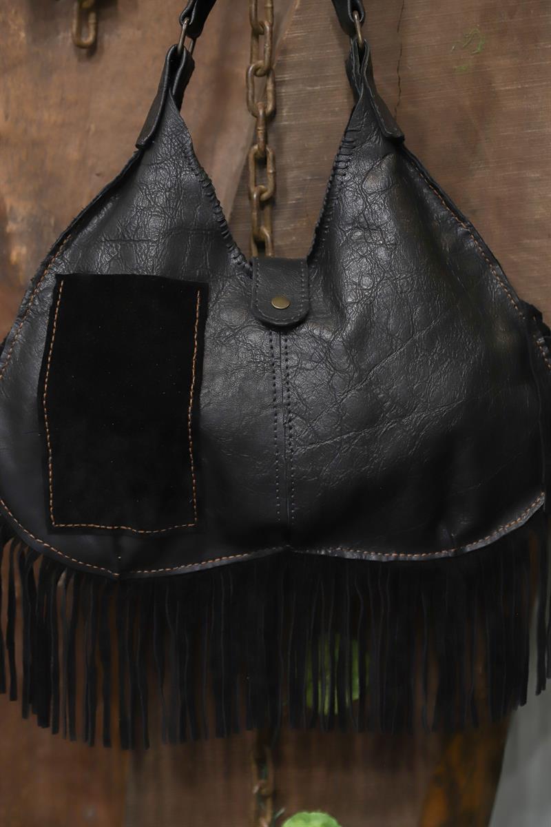 80s-90s Western Fringe Deri Çanta