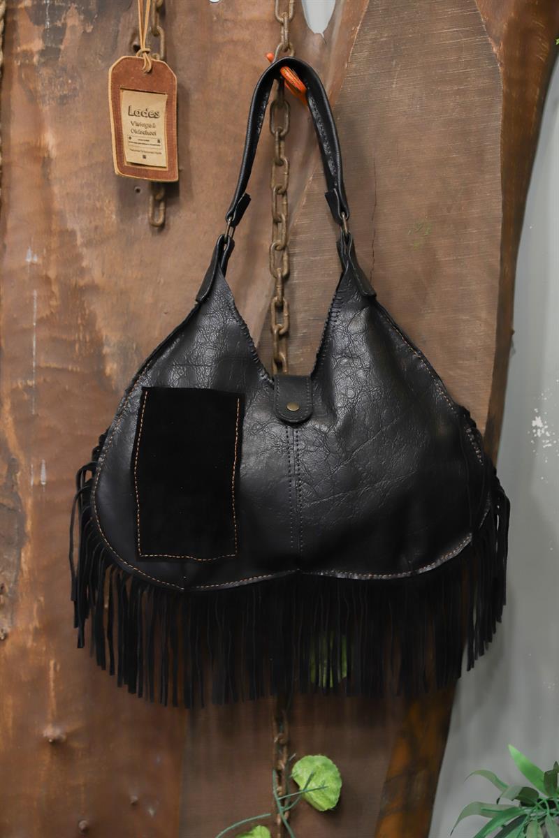 80s-90s Western Fringe Deri Çanta