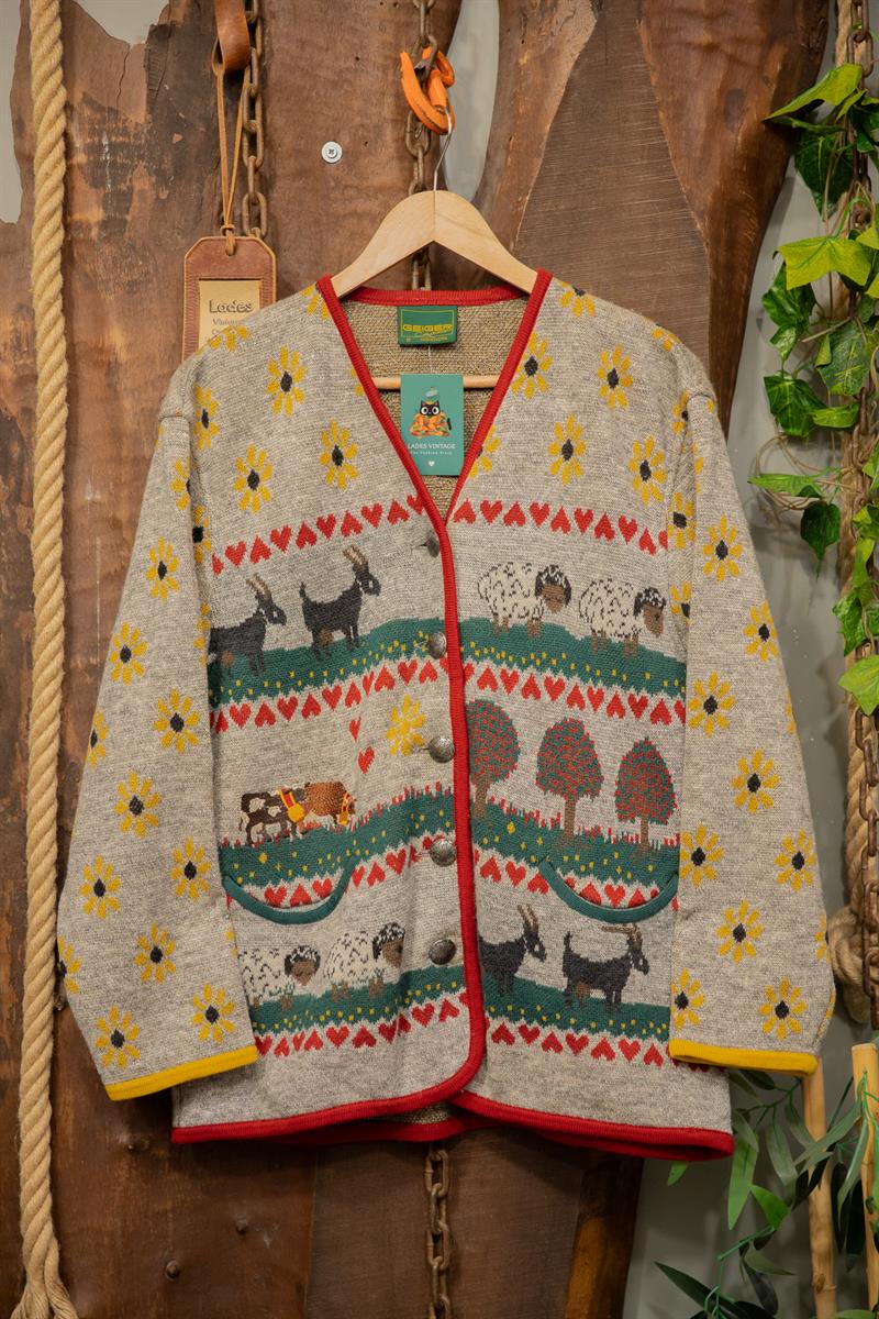 80s Animal Wool Ceket/Hırka