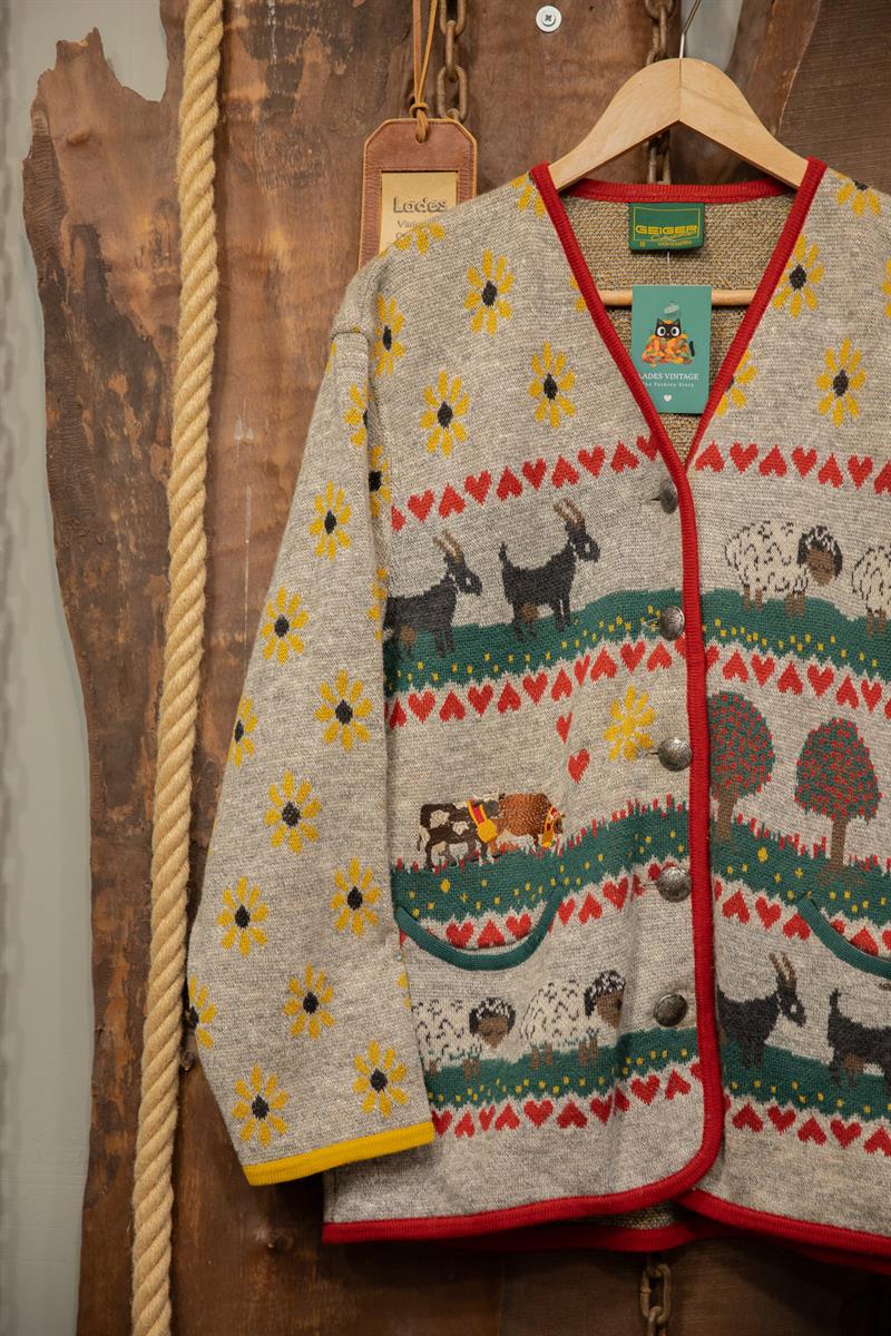 80s Animal Wool Ceket/Hırka