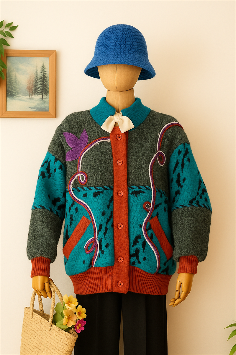 80s Art Wool Hırka