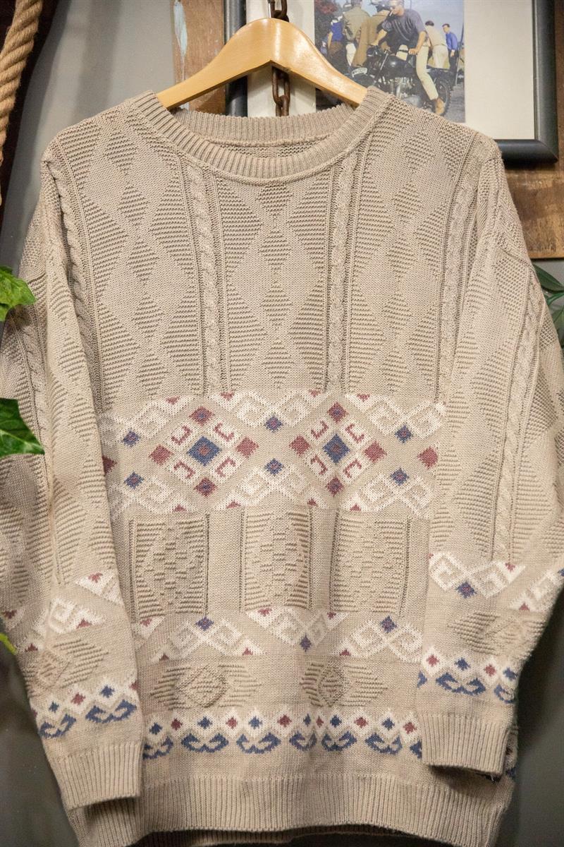 80s Bej Desenli Kazak