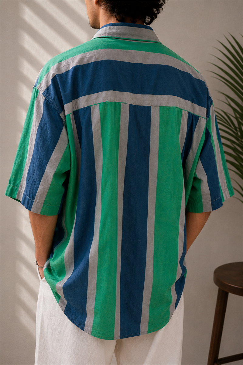 80s Button-Down Tek Cepli Gömlek