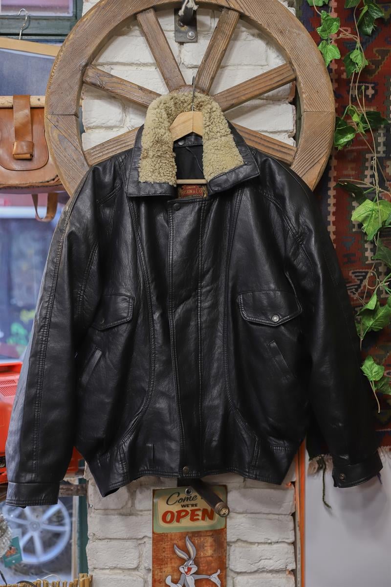 80s Classic Bomber Pilot Deri Ceket