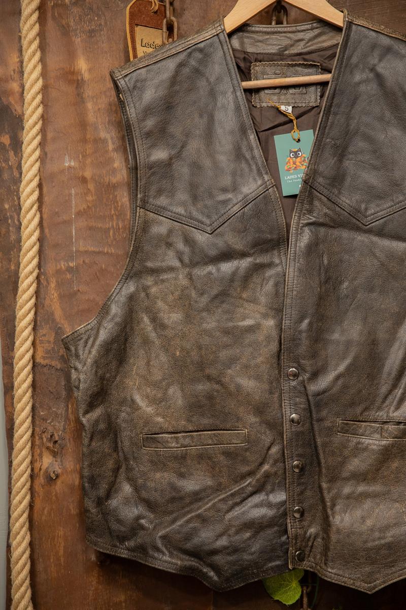 80s Eskitme Biker Deri Yelek