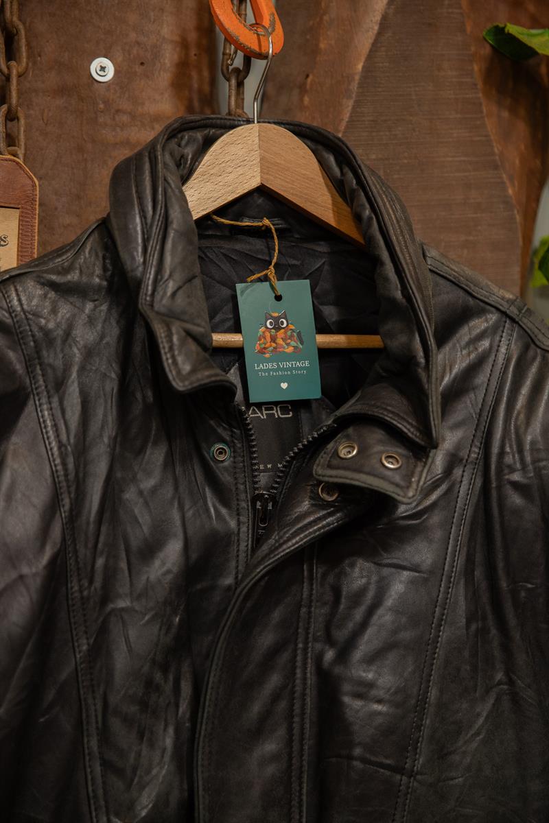 80s Eskitme Moto Hooded Bomber Deri Ceket