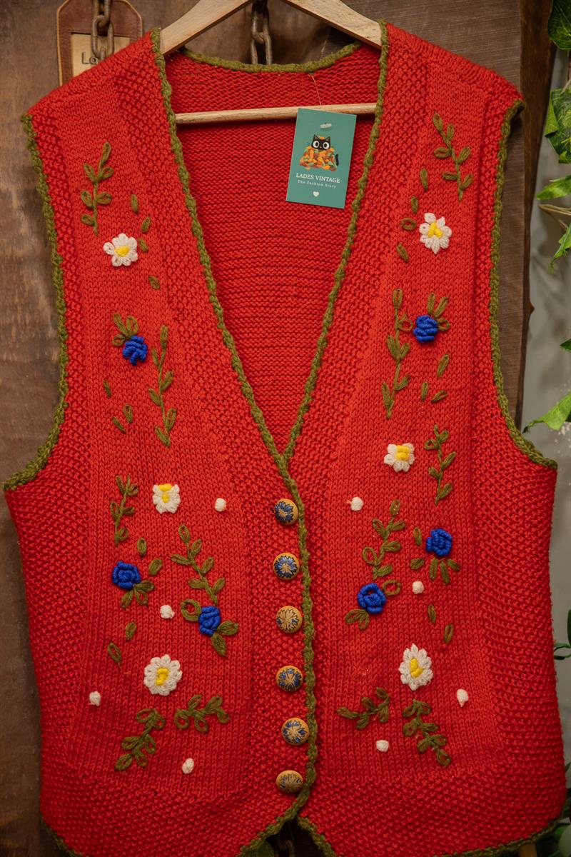80s Hand-Knitted Wool Yelek