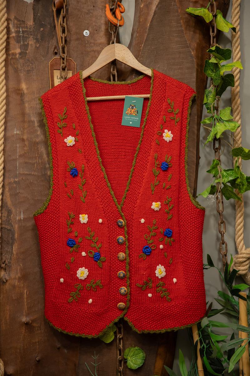 80s Hand-Knitted Wool Yelek