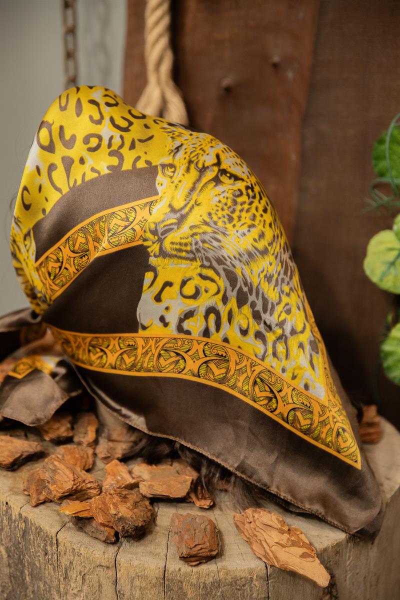 80s Leopard Silk Fular