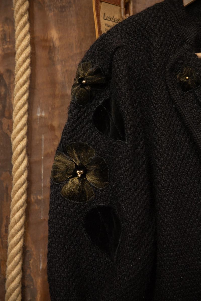 80s Omuz Detay Yün Ceket/Hırka