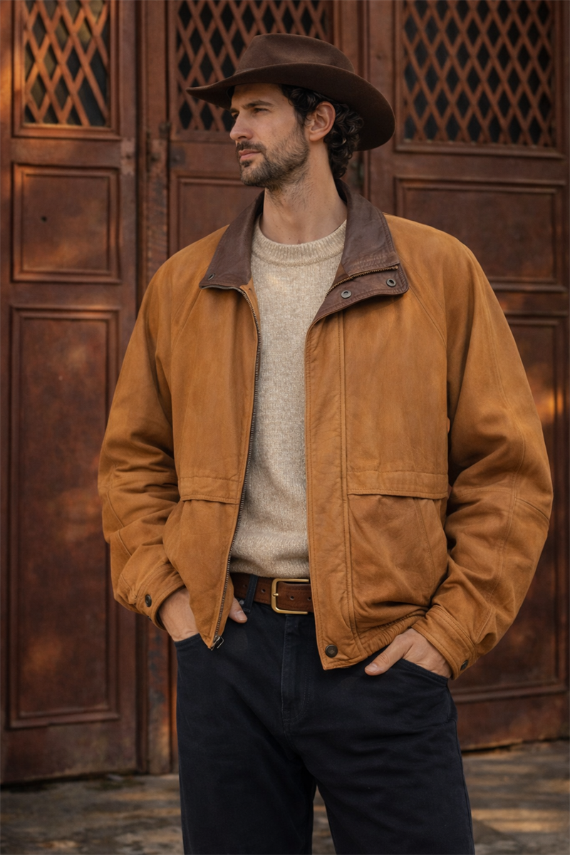 80s Oversize Kahve Deri Ceket