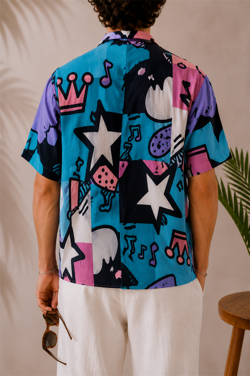 80s Pop Art Çizgi Karakter Gömlek