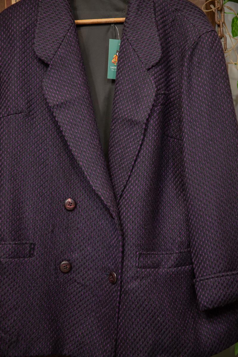80s Purple Wool Kaşe Ceket