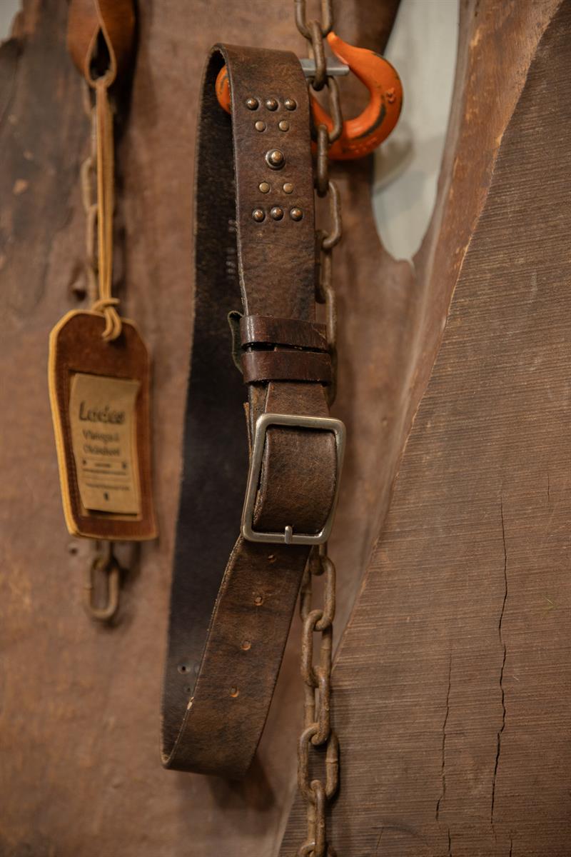 80s Rocker Brown Biker Deri Kemer