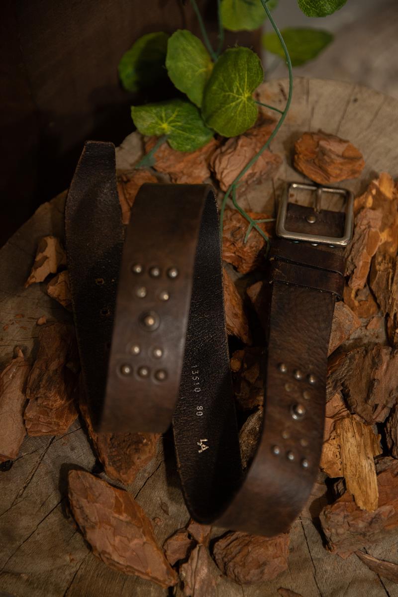 80s Rocker Brown Biker Deri Kemer