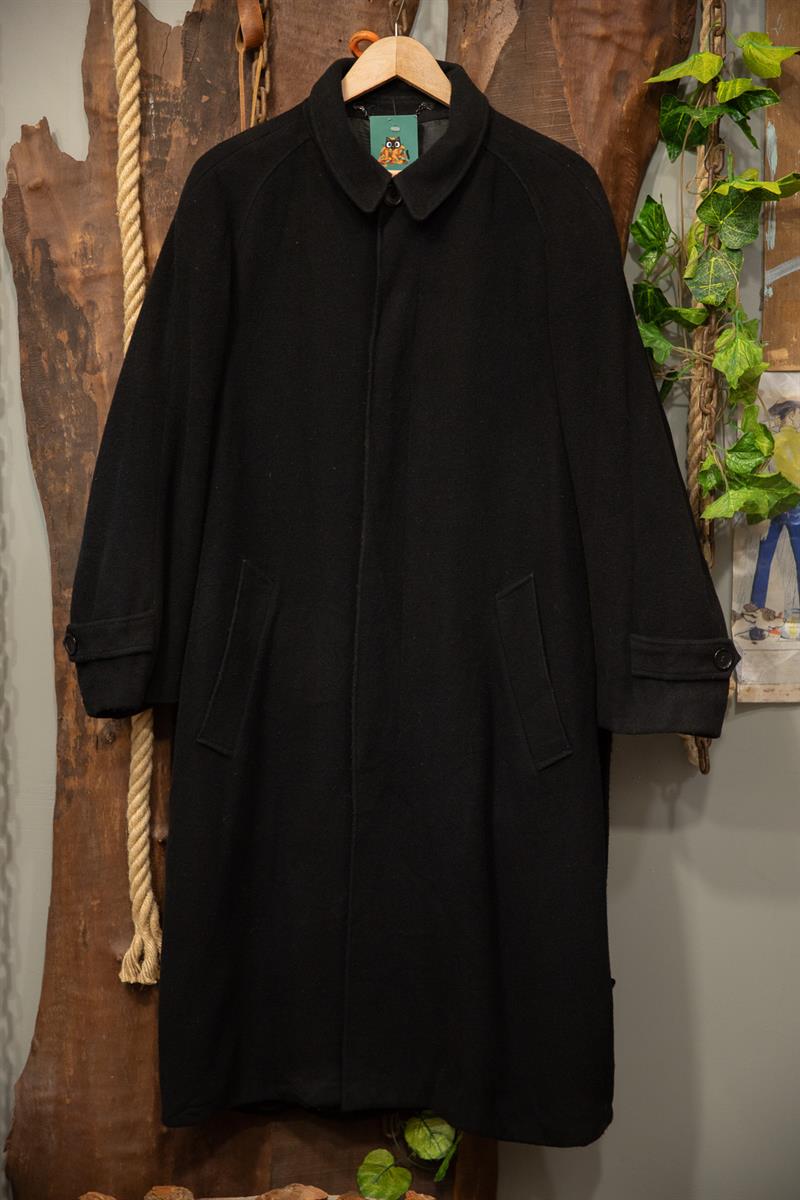 80s Siyah Cashmere Kaban