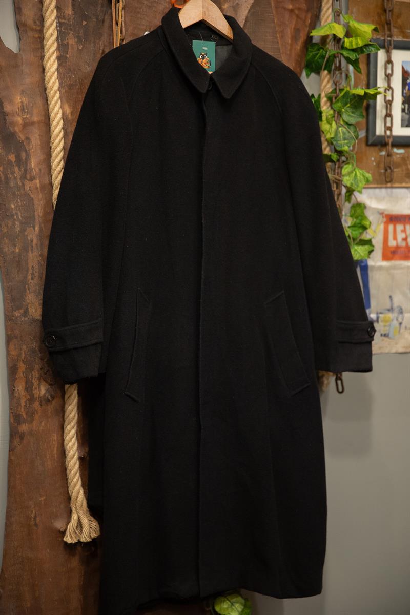 80s Siyah Cashmere Kaban