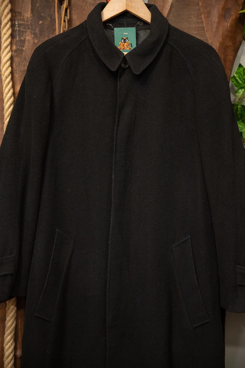 80s Siyah Cashmere Kaban