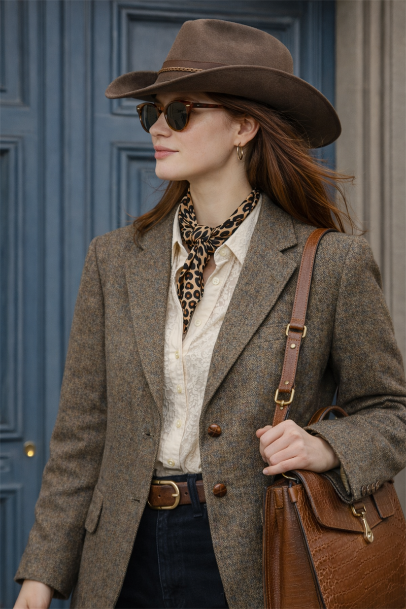 80s Tweed Oversize Classic Yün Ceket