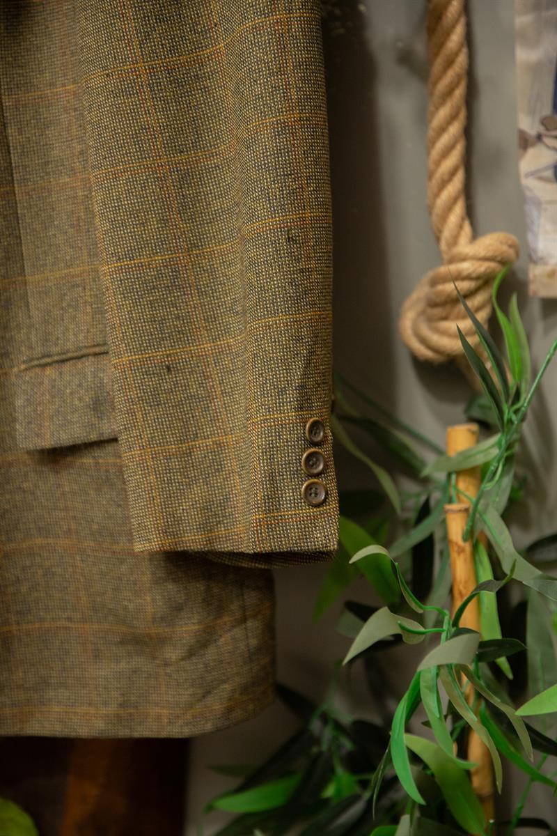 80s Tweed Oversize Green Wool Ceket