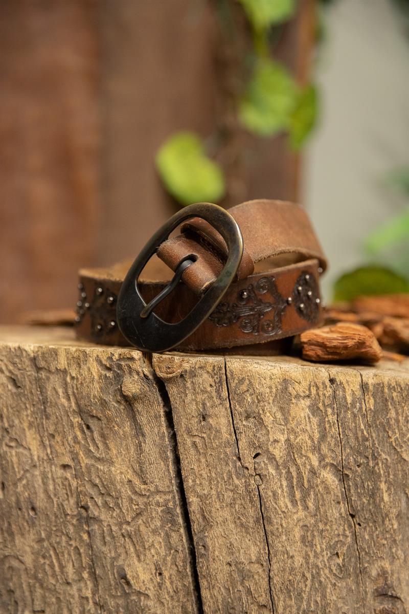 80s Western Biker Deri Kemer