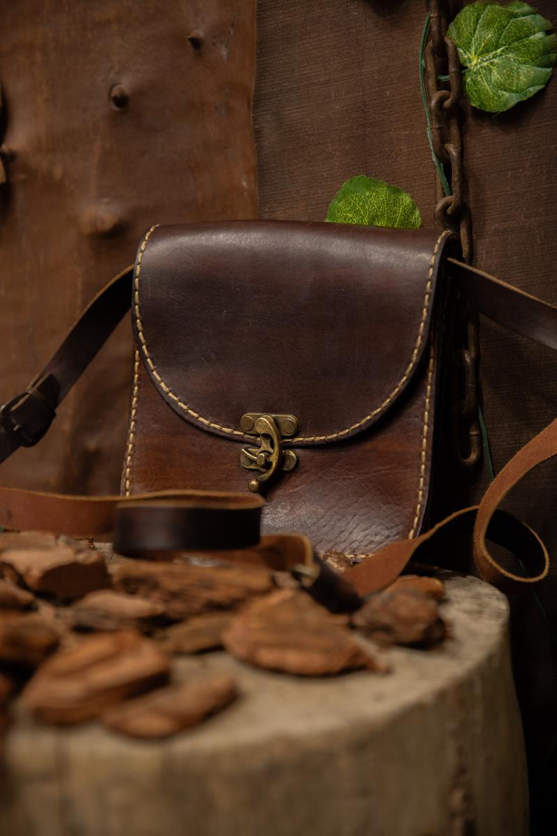 80s Western Dark Brown Deri Çanta