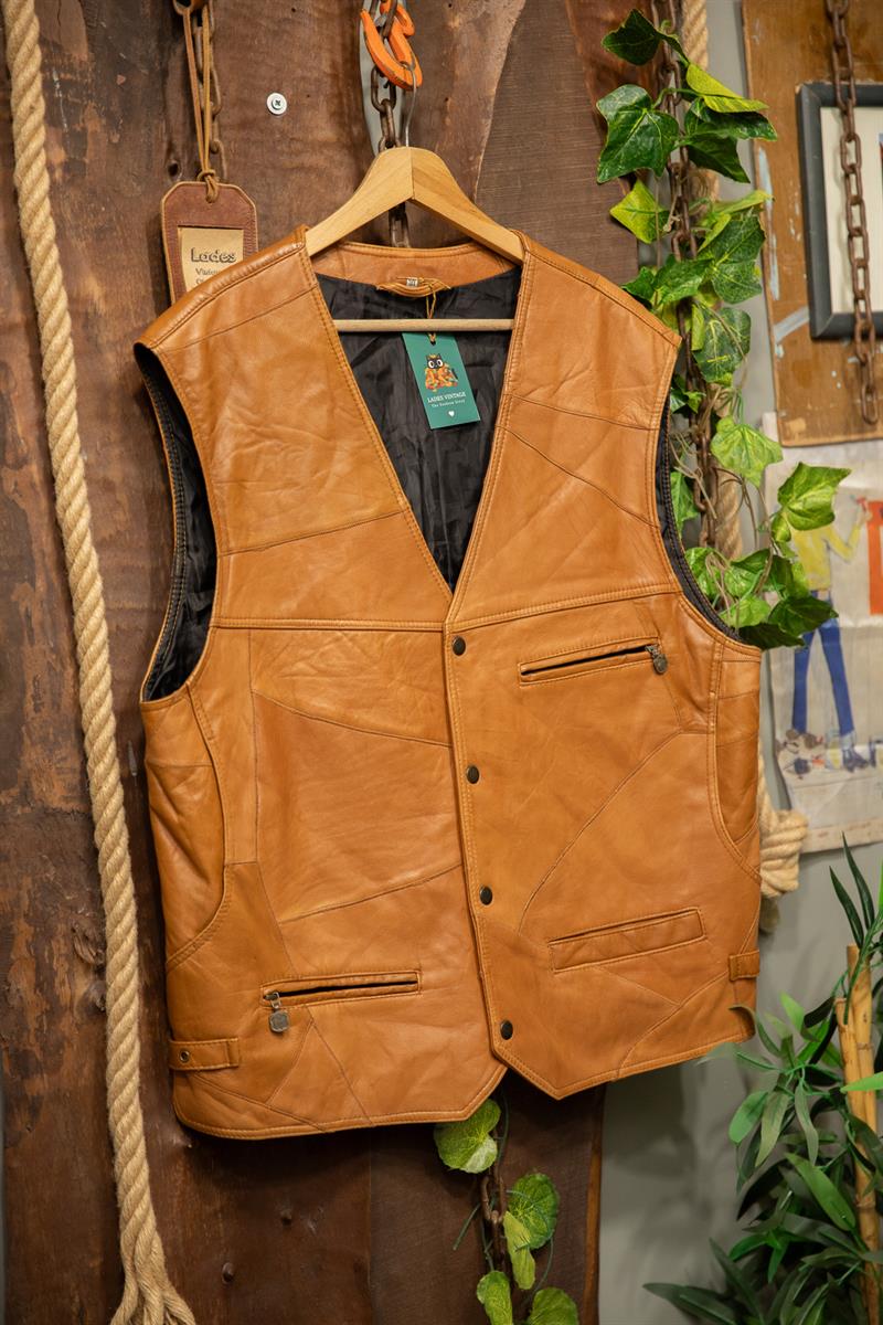 80s Western Moto Classic Deri Yelek