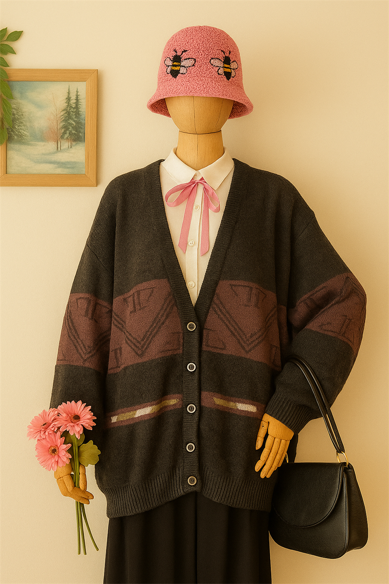 80s Wool Oversize Hırka