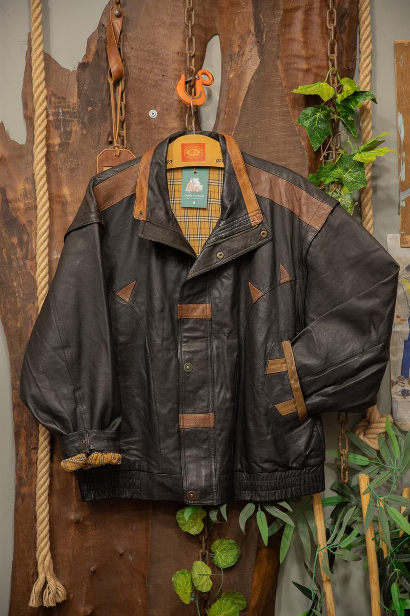 80s/90s Black&Brown Bomber Deri Ceket