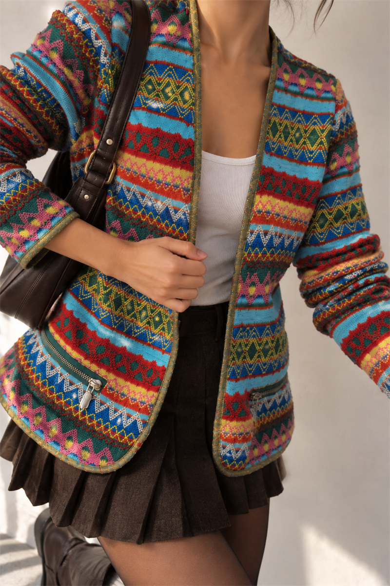 80s/90s Boho/Festival Etnik Ceket/Hırka
