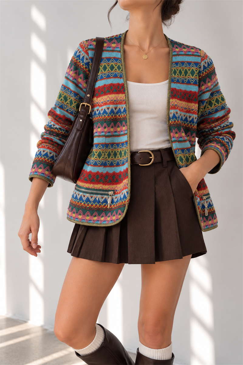 80s/90s Boho/Festival Etnik Ceket/Hırka
