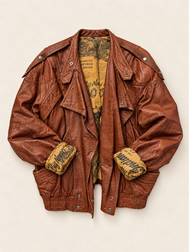 80s/90s Brown Bomber Deri Ceket