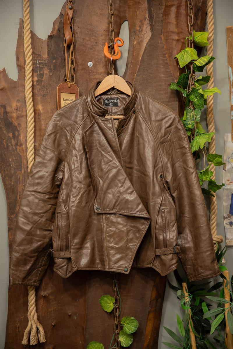 80s/90s Brown Bomber Deri Ceket