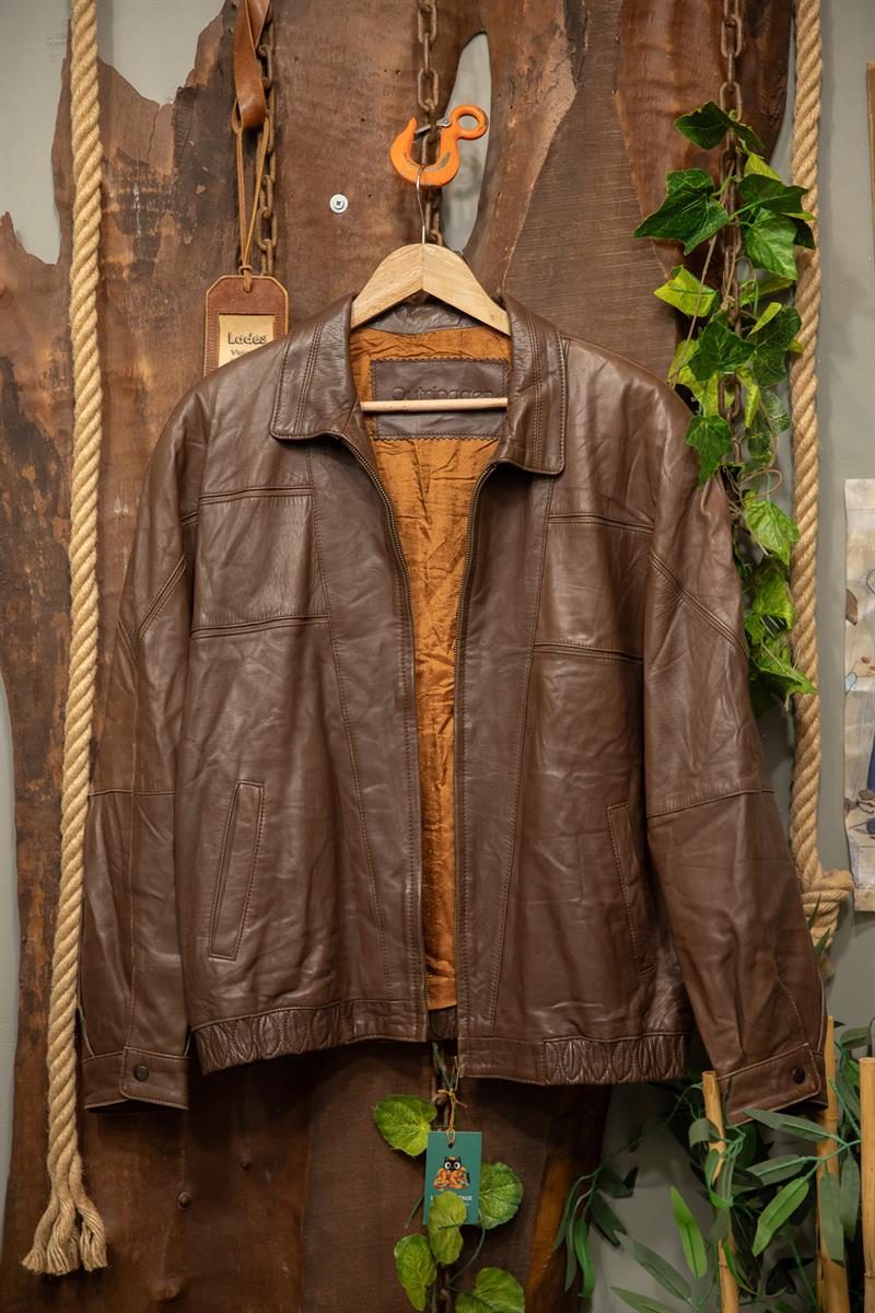 80s/90s Brown Bomber Deri Ceket