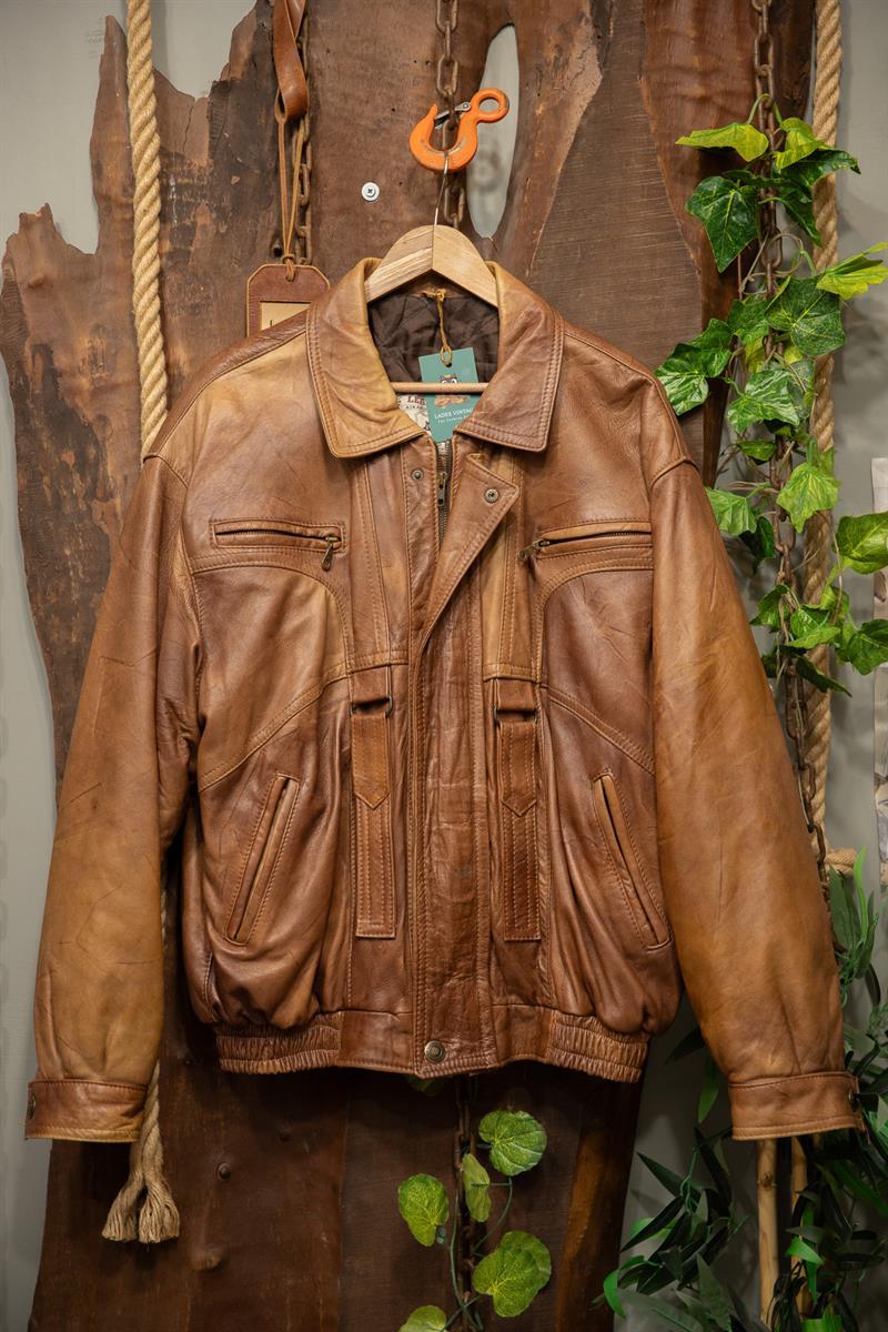 80s/90s Brown Bomber Deri Ceket