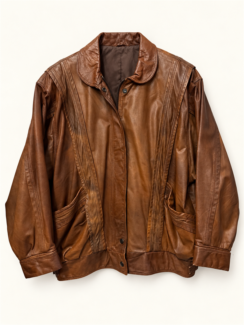 80s/90s Brown Classic Deri Ceket