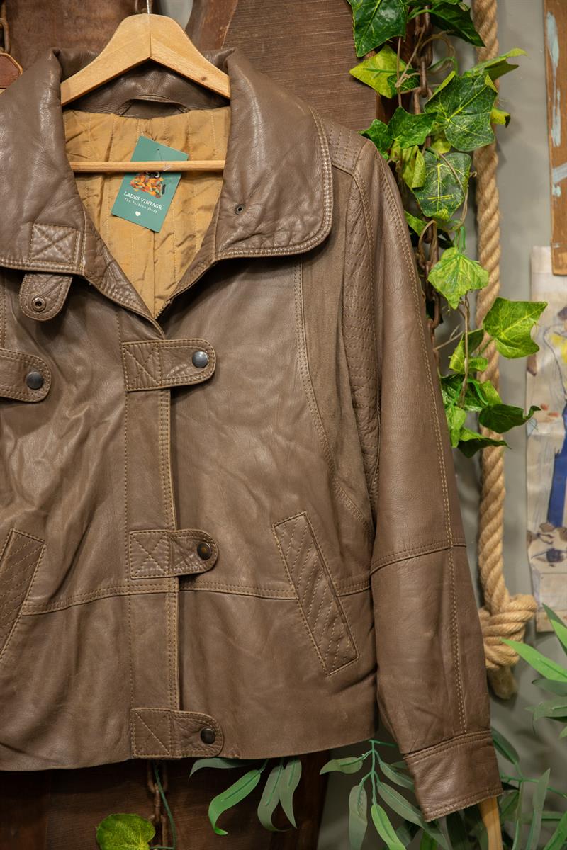 80s/90s Brown Classic Deri Ceket