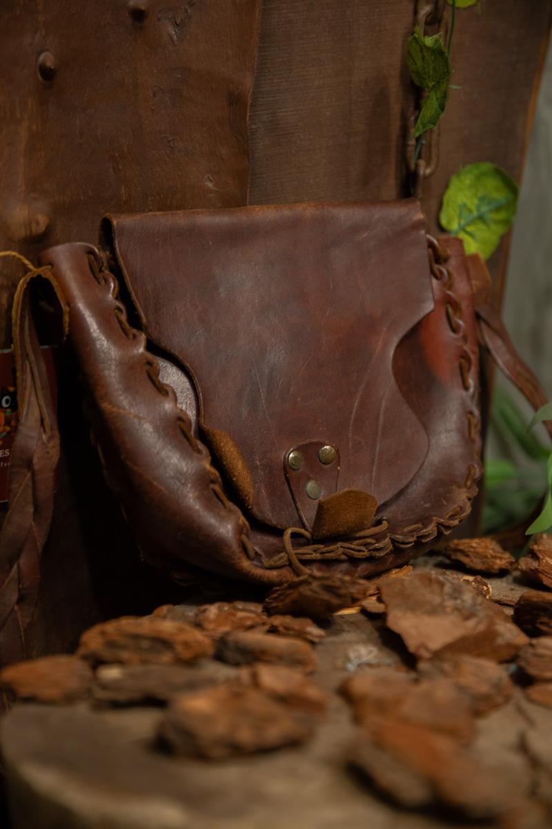 80s/90s Chocolate Brown Western Deri Çanta