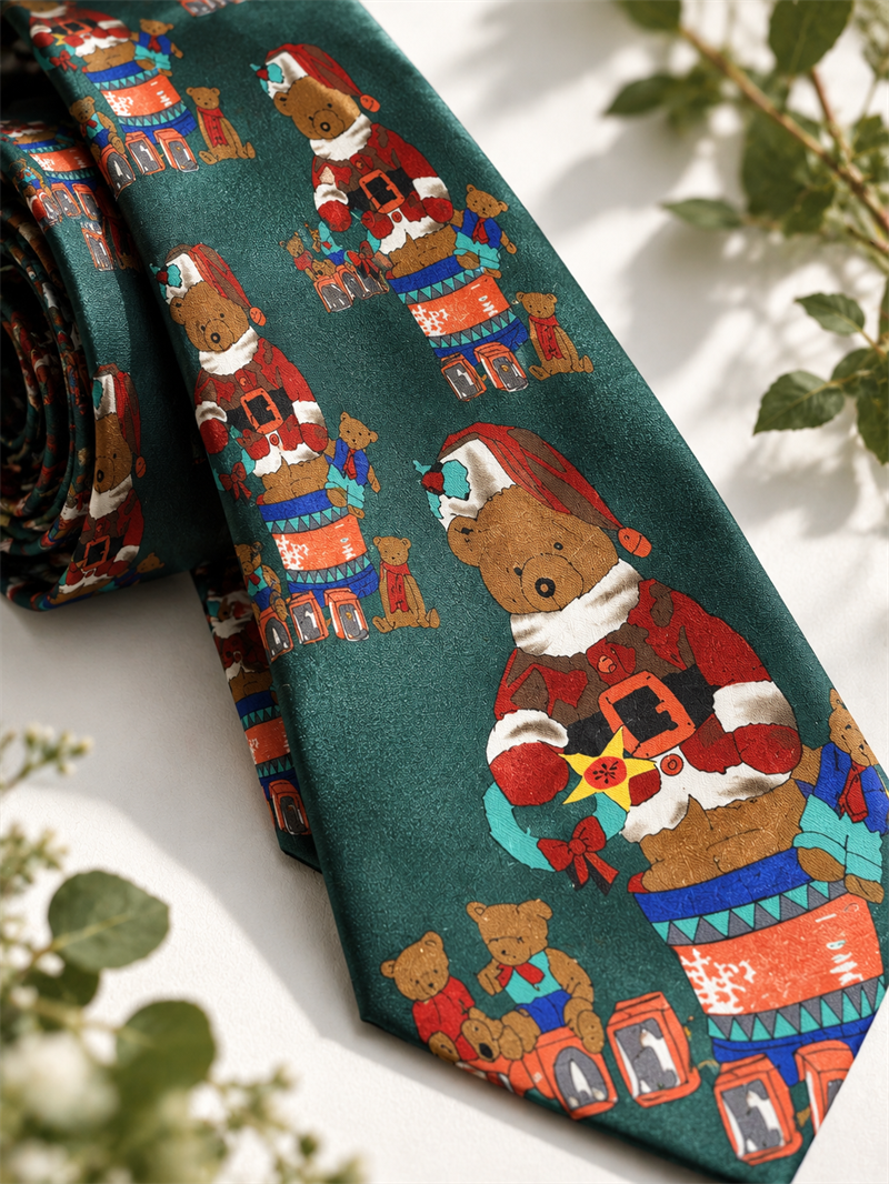 80s/90s Christmas Teddy Bear Kravat