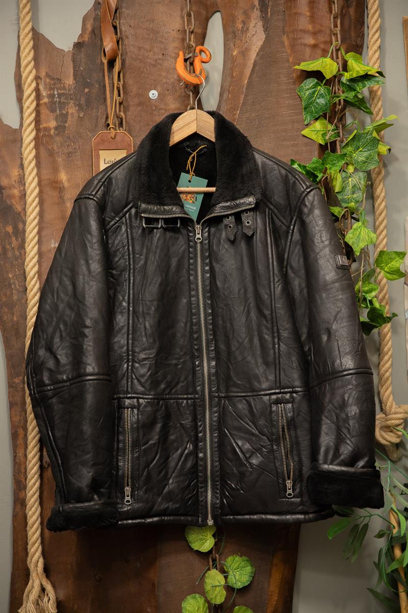 80s/90s Classic Black Kürk Deri Ceket