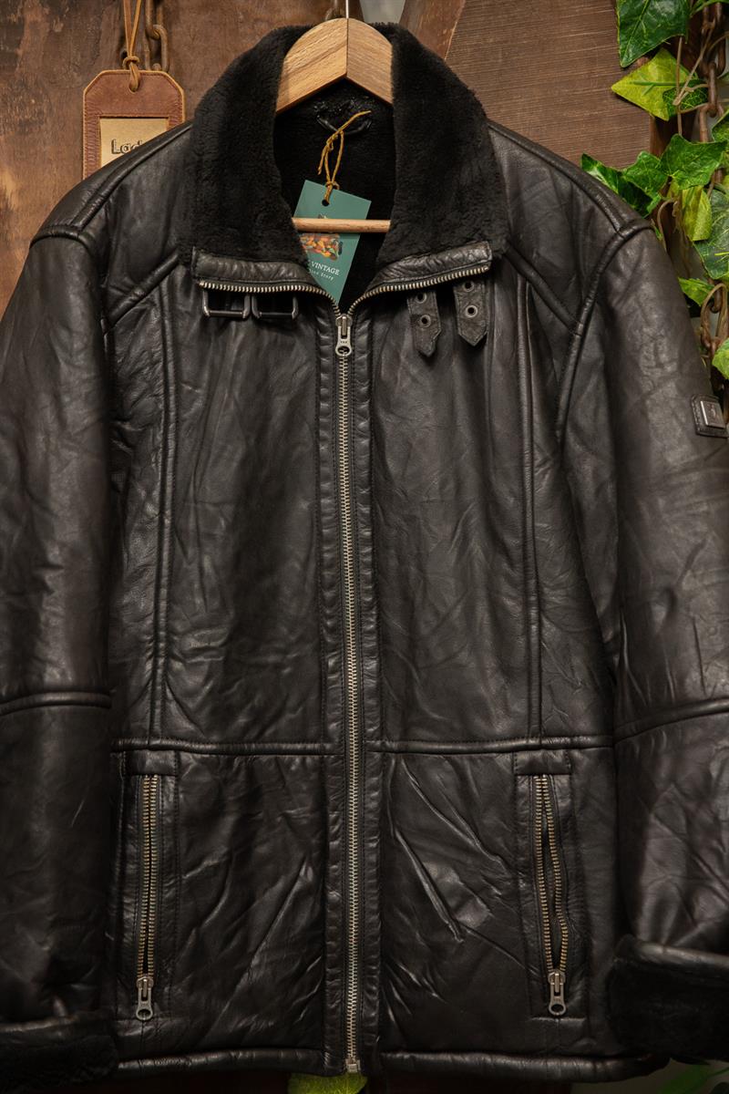 80s/90s Classic Black Kürk Deri Ceket