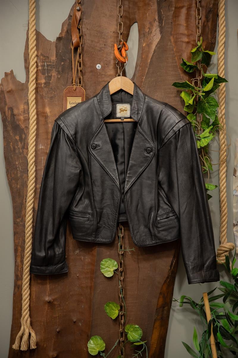 80s/90s Classsic Cropped Deri Ceket